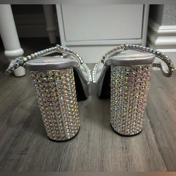 Jeffrey Campbell Holographic Rhinestone Platform Heels - Picture 3 of 6